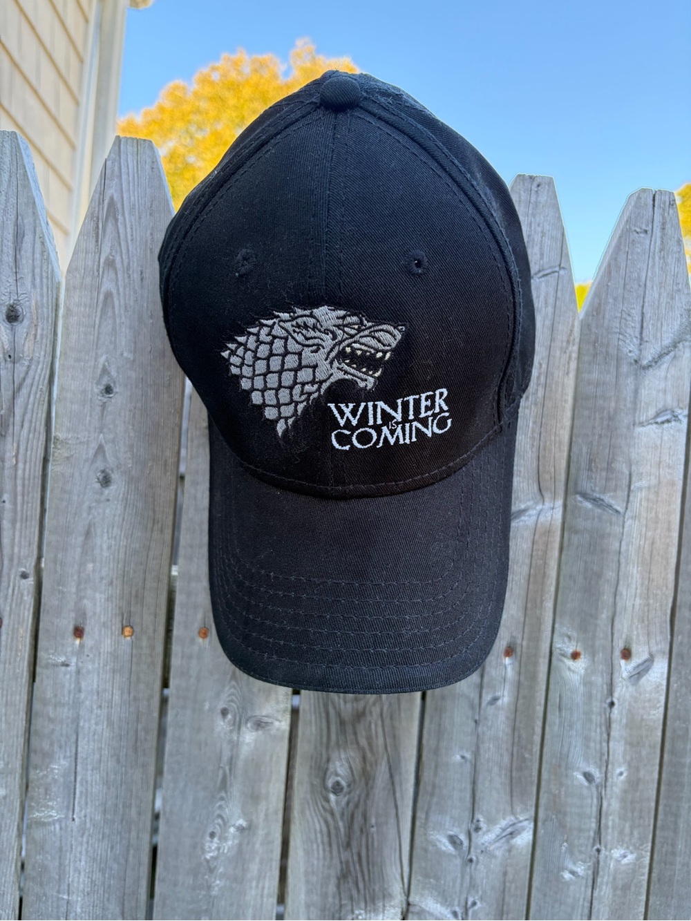 Game of Thrones Stark Black Cap HBO Winter is Coming